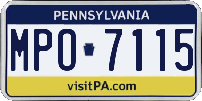 PA license plate MPO7115