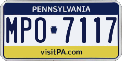 PA license plate MPO7117