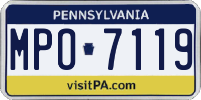 PA license plate MPO7119
