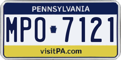 PA license plate MPO7121
