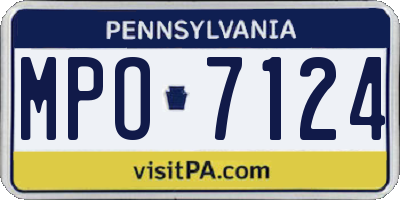 PA license plate MPO7124