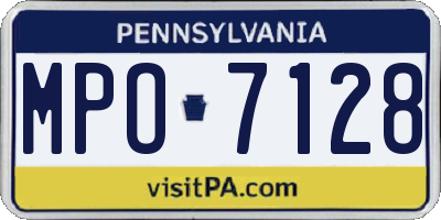 PA license plate MPO7128