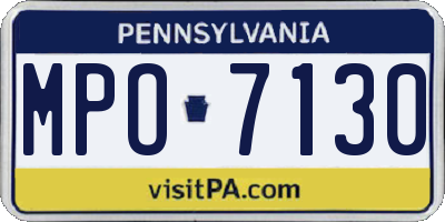 PA license plate MPO7130