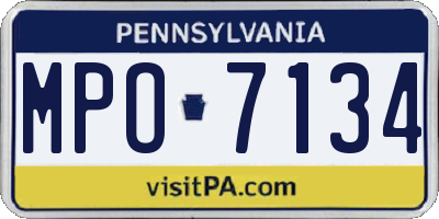 PA license plate MPO7134