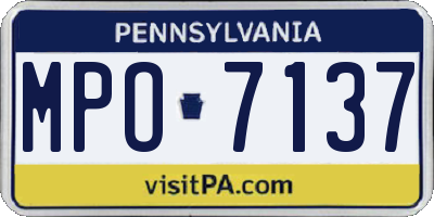 PA license plate MPO7137