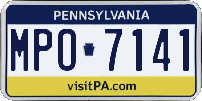 PA license plate MPO7141