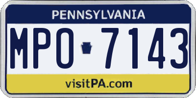 PA license plate MPO7143
