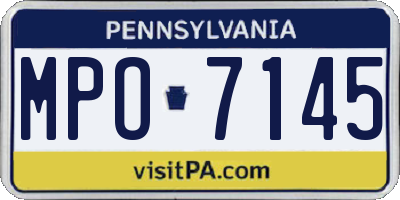 PA license plate MPO7145