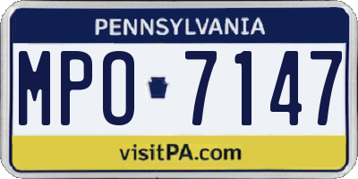 PA license plate MPO7147