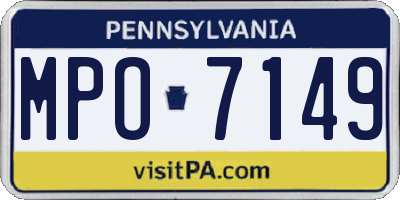 PA license plate MPO7149