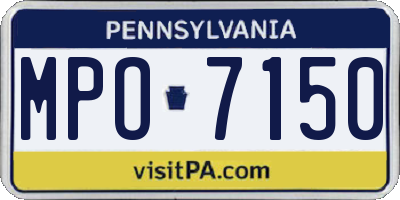 PA license plate MPO7150