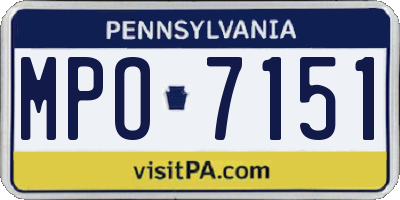 PA license plate MPO7151