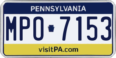 PA license plate MPO7153