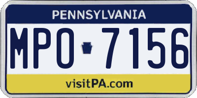 PA license plate MPO7156