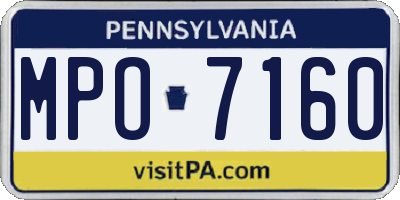 PA license plate MPO7160