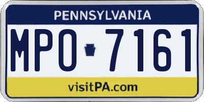 PA license plate MPO7161