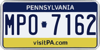 PA license plate MPO7162