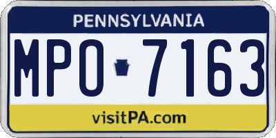 PA license plate MPO7163
