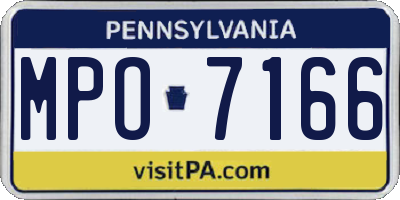 PA license plate MPO7166