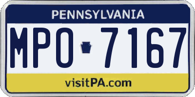 PA license plate MPO7167