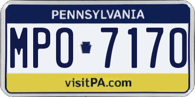 PA license plate MPO7170