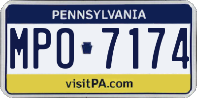 PA license plate MPO7174