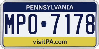 PA license plate MPO7178