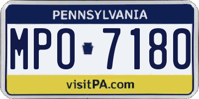 PA license plate MPO7180