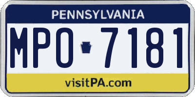 PA license plate MPO7181