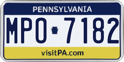 PA license plate MPO7182
