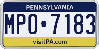 PA license plate MPO7183