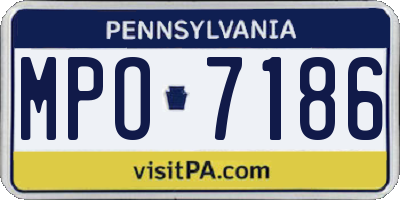 PA license plate MPO7186