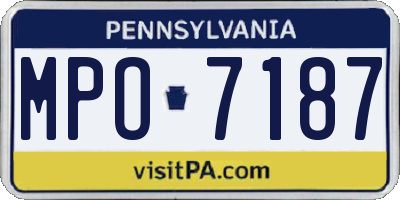 PA license plate MPO7187