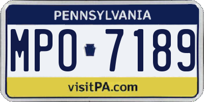 PA license plate MPO7189