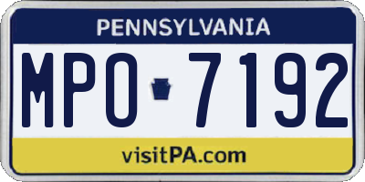 PA license plate MPO7192