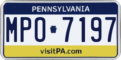 PA license plate MPO7197