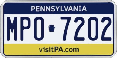 PA license plate MPO7202