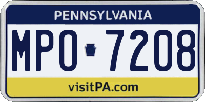 PA license plate MPO7208