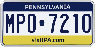 PA license plate MPO7210