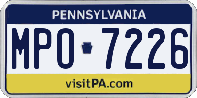 PA license plate MPO7226