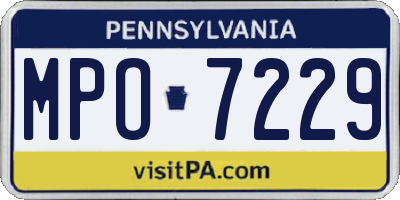 PA license plate MPO7229