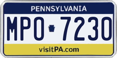 PA license plate MPO7230