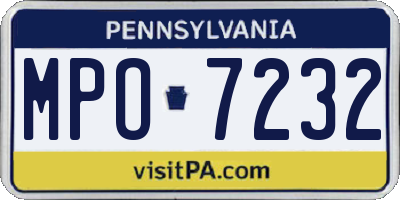 PA license plate MPO7232