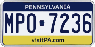 PA license plate MPO7236