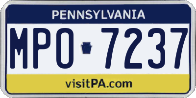 PA license plate MPO7237