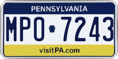 PA license plate MPO7243