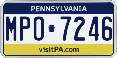 PA license plate MPO7246