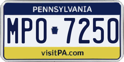 PA license plate MPO7250