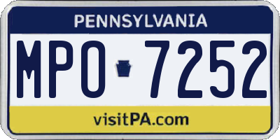 PA license plate MPO7252