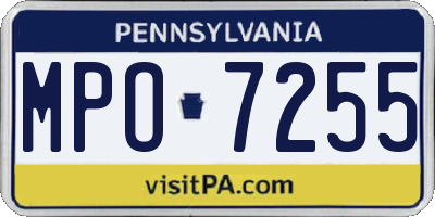 PA license plate MPO7255
